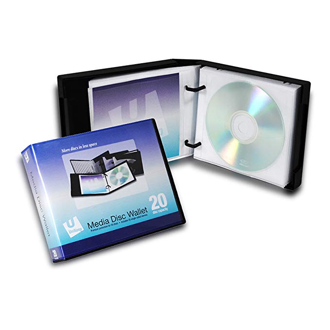 Empty UniKeep 20 CD | DVD Wallet - Case of 20 - Black
