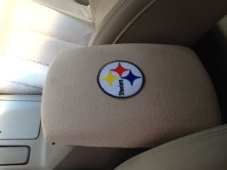 HONDA ACCORD 2008-2012 Car (not pictured) SUV Truck AutoCenter Armrest Console Cover with Pittsburgh Steeler Patch