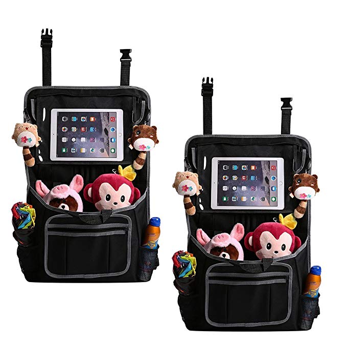 GEMITTO Kick Mats Car Back Seat Organizer Protector Multi-purpose Tablet iPad Holder Baby Accessories Kids Toys Travel Storage Bag