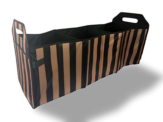 Sachi Insulated Trunk Organizer with Dividers (Stripe)