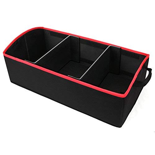KMMOTORS KanKani Trunk Cargo Organizer Auto Sturdy and Collapsible, Strong Walls and Bottoms Trunk Organizer for cars, trucks(Red)