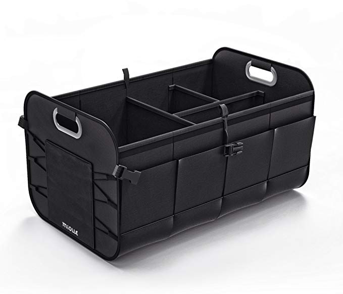 Miolle Trunk organizer for car - Trunk storage organizer - Car suv van cargo storage organizer - Auto truck organizers - Collapsible organizer for small and large cars