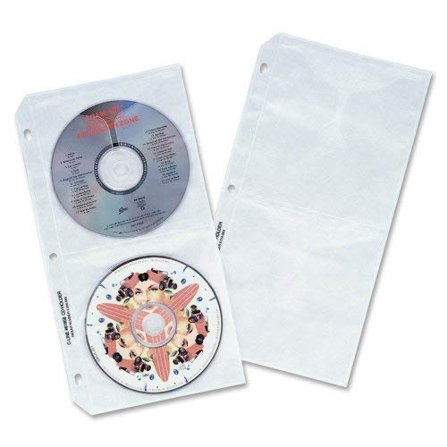 C-line Deluxe CD Ring Binder Refill Pages - 4 CD/DVD Capacity - 3 x Holes - Polypropylene - 10 / Pack - Clear