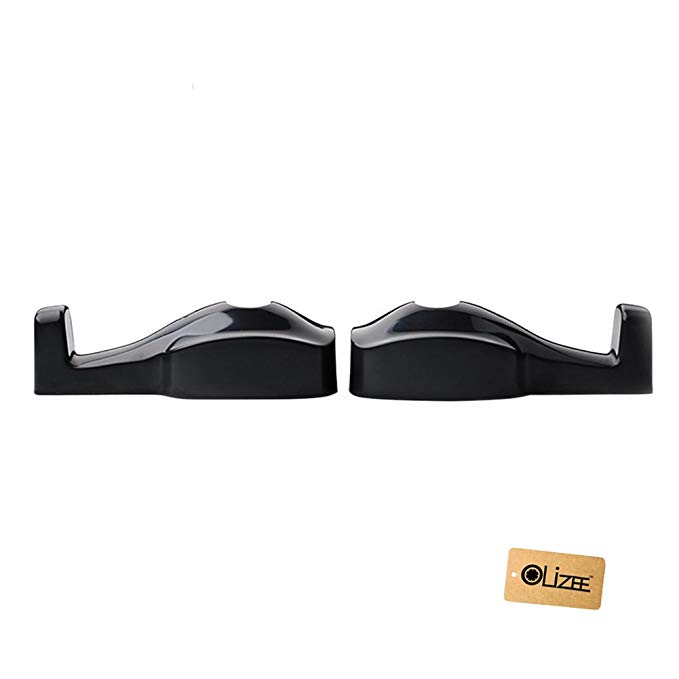 OLizee trade; 2 Pcs Convenient Car Back Seat Car Seat Headrest Hanger Hook Holder(Black)