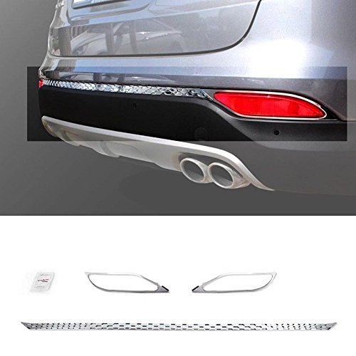 [Sell by Automotiveapple] SAFE K518 Chrome Rear Bumper Garnish Molding Cover 3-pc Set For 13 14 Hyundai SantaFe SPORT : DM
