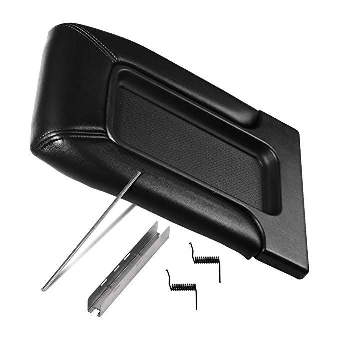 Center Console Lid Replacement Kit Black - Replaces# 924-811, 19127364, 19127365, 19127366, 924-812 - Fits Chevy Silverado, Avalanche, Tahoe, Suburban, GMC Sierra, Yukon - Interior Armrest Hinge Latch